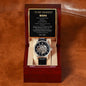 To My Dearest Son, From Mom  Timepiece With Mahogany Box