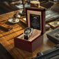 To My Dearest Son, From Mom  Timepiece With Mahogany Box