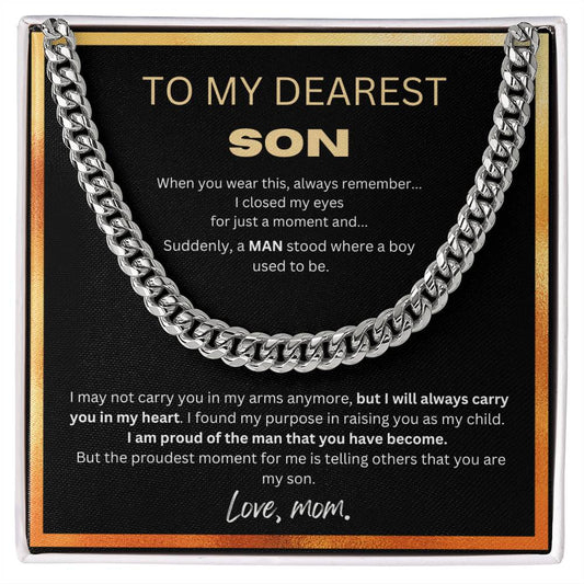 To My Dearest Son, Love, Mom